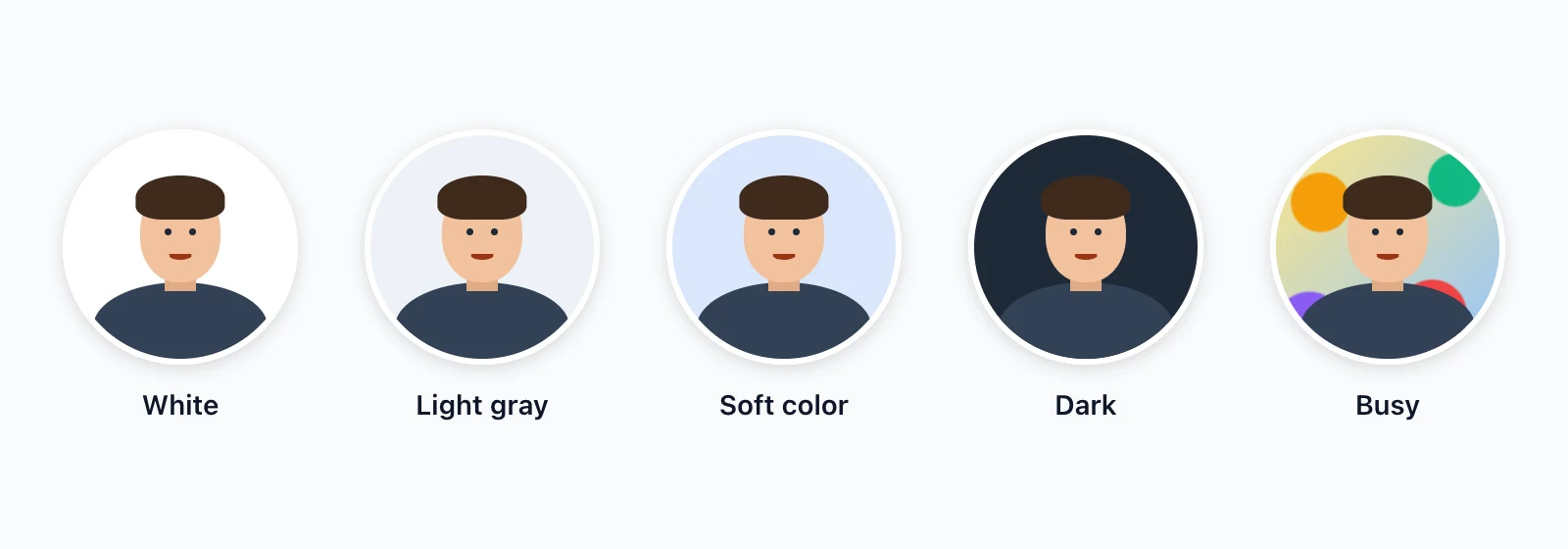 The same LinkedIn profile picture on white, light gray, soft blue, dark and busy backgrounds